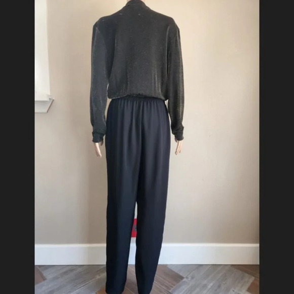 Vintage Joan Walters Womens 90’s Metal Jumpsuit Black - Picture 3 of 15